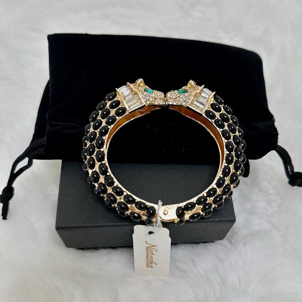 Natasha Couture Gold & Black Panther Bracelet